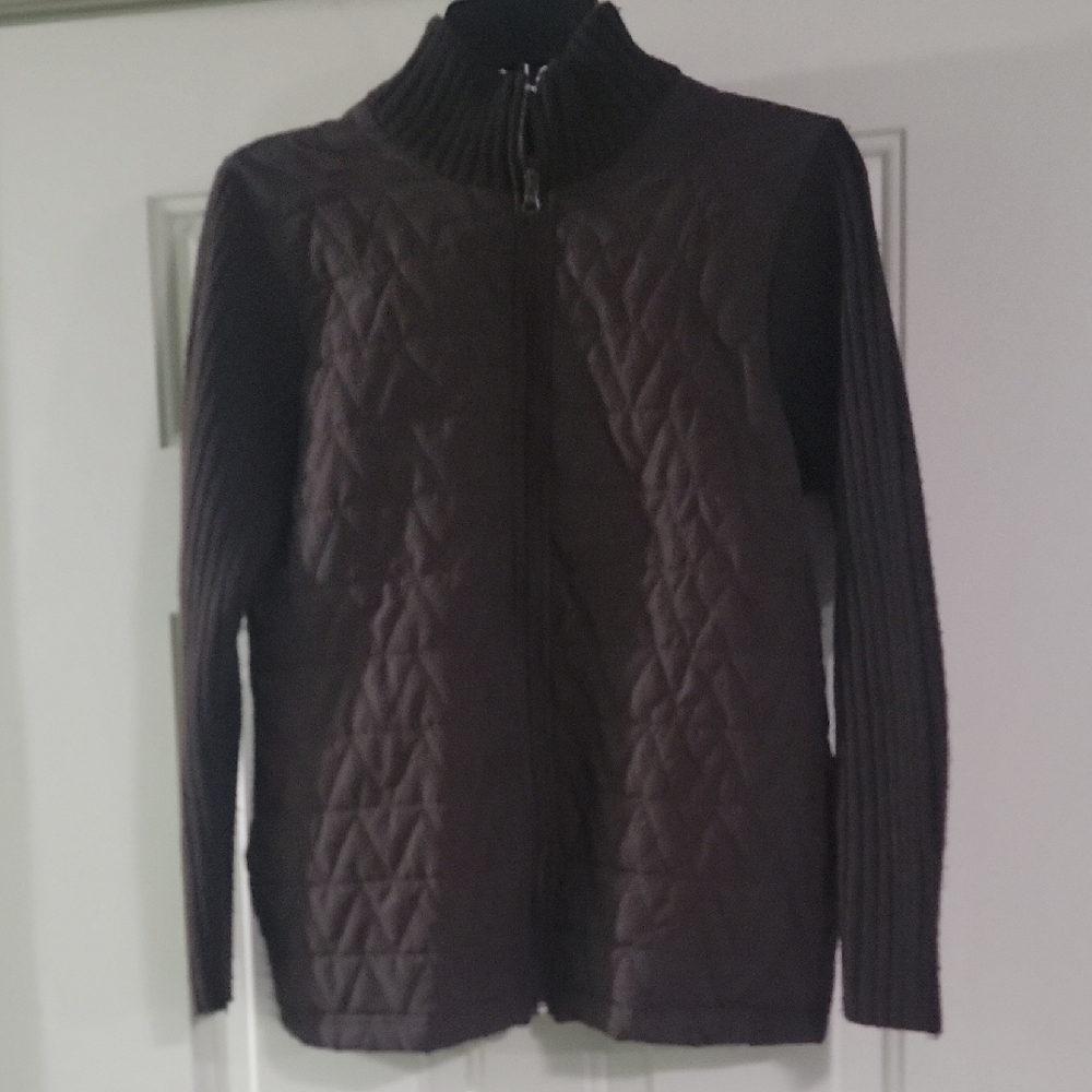 Kim Rogers Dark Brown Ribbed Sweater